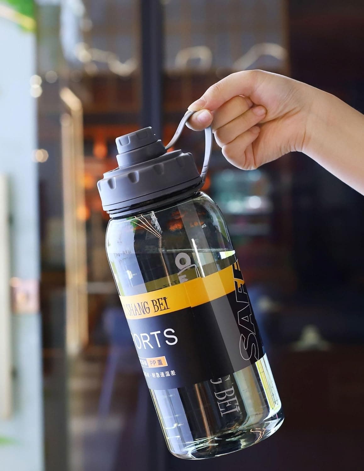 Drofail Gallon 2 Liter 25 Liter Large Water Bottle Jug with Time Marker Handle Leak Proof Wide Mouth for Gym Fitness 25 Liter Black