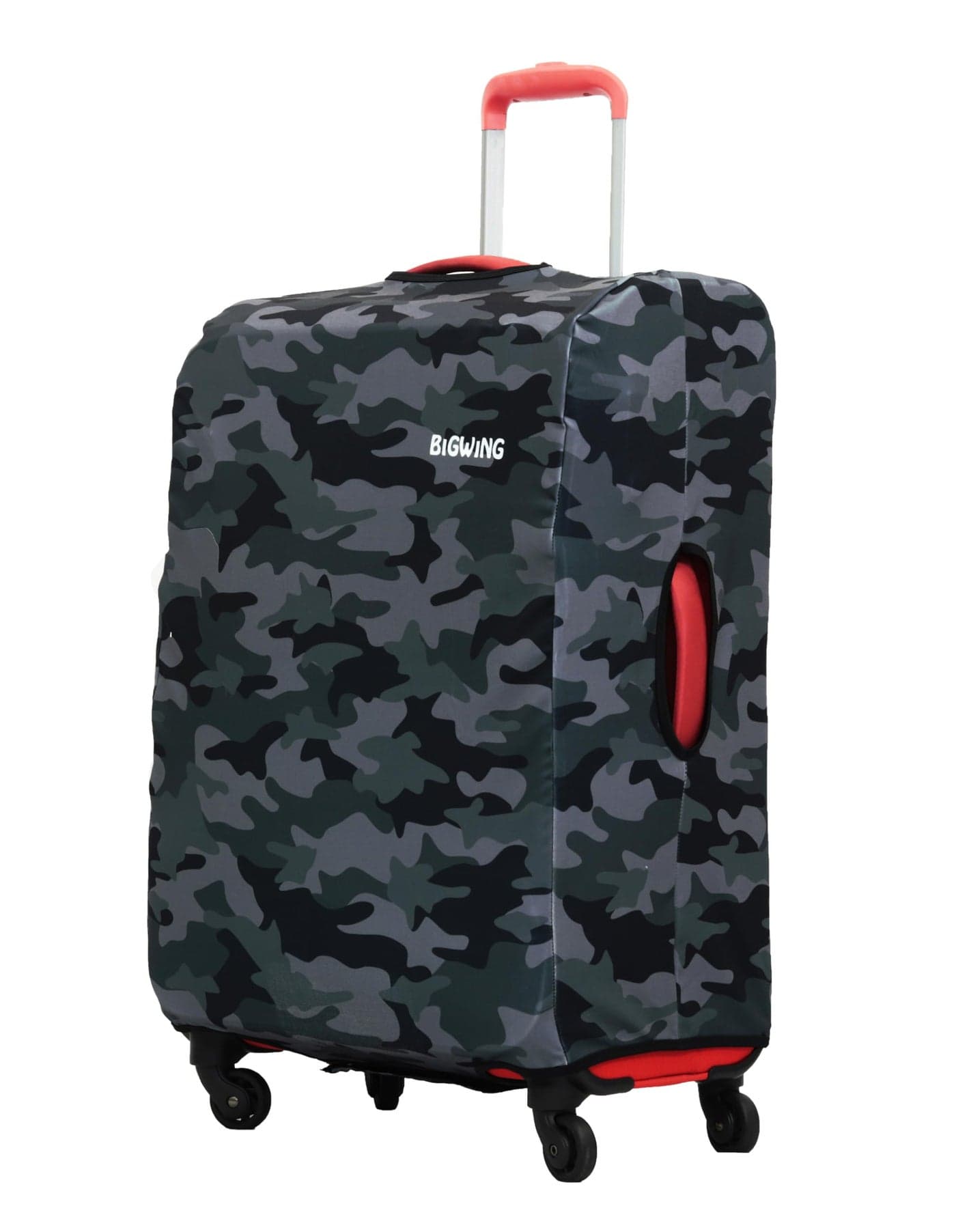 BIGWING Protective Cover in Polyester Fabric with Camouflage Print for | 20' Inch 55 cm Small Size | Soft Luggage Trolley Bag Cover (Fits Only On Fabric Trolley Bag)