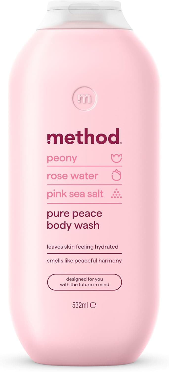 Method Body Wash Pure Peace Shower Gel Peony Rose Water And Pink Sea Salt Scent Pack of 1 532ml