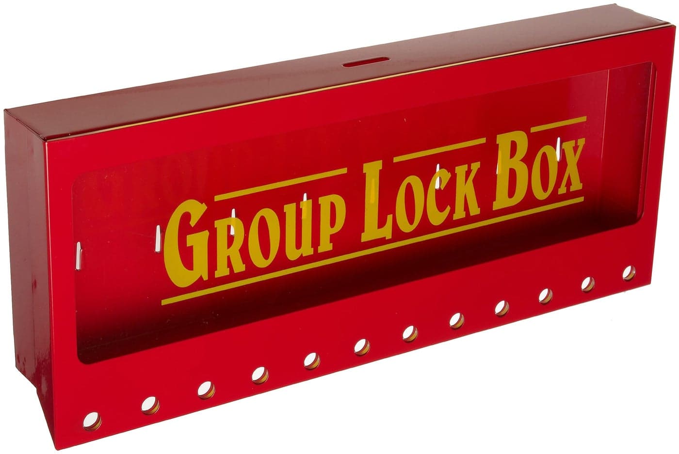 Brady - 105715 Wall-Mount Group Lock Box for Lockout/Tagout, Large, 7" Height, 16" Width, 2-1/4" Depth, Red