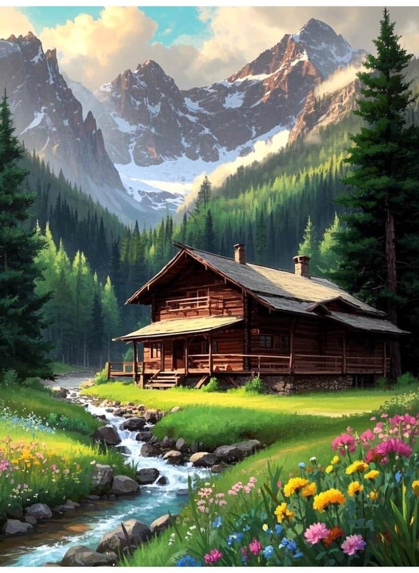 Landscape Paint by Numbers Kit for Adults, Beginner DIY Canvas Painting, Wall Decor, Acrylic Art Set with Easy Number Guide, 16x20 Inch