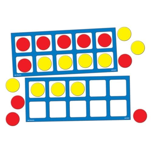 EAI Education Jumbo Magnetic QuietShape Foam Ten Frames with Counters Set of 2 with 20 Counters