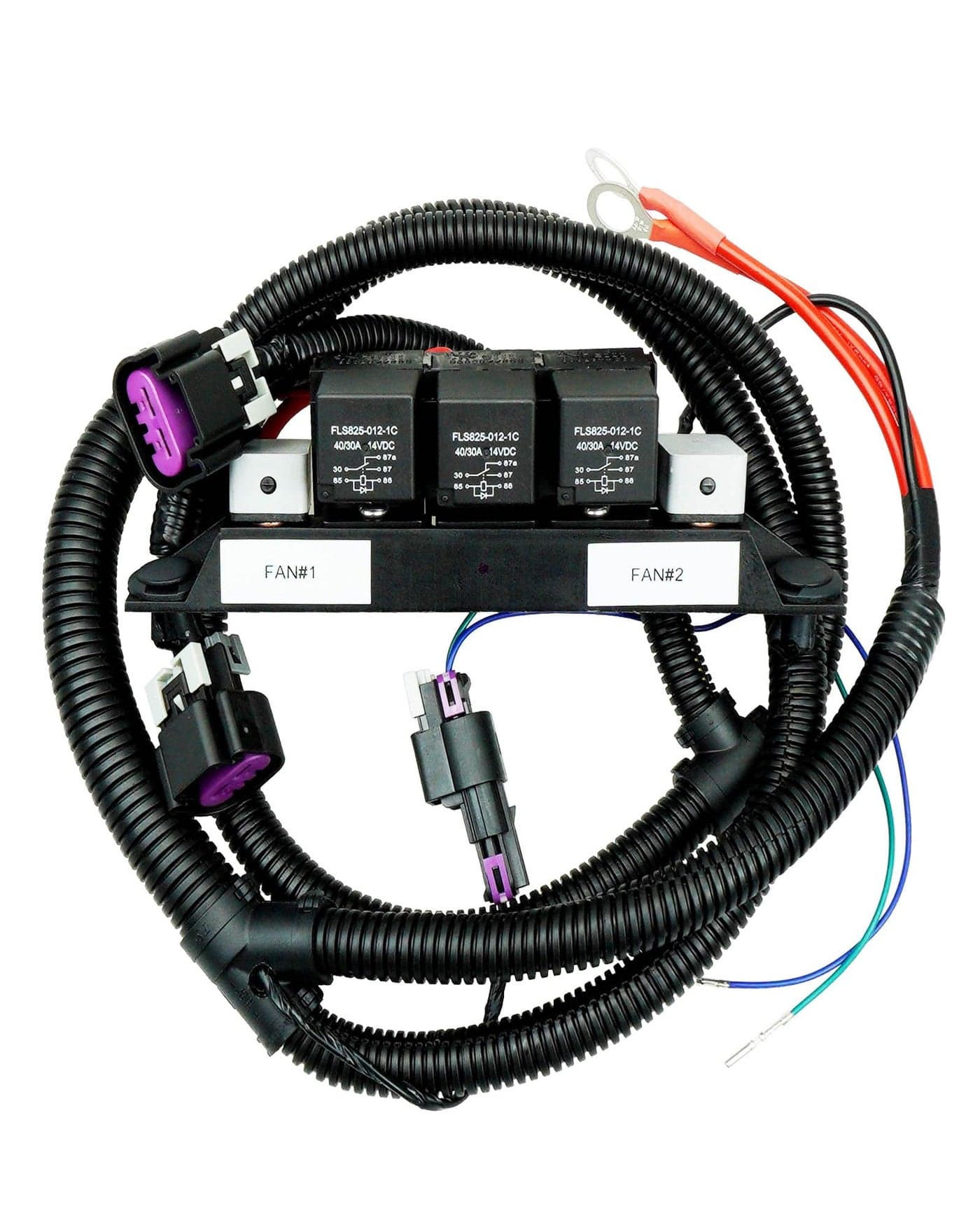 BOQNZN Dual Speed Electric Fan Control Wiring Harness Kit Fits for Chevy Silverado Suburban Avalanche Tahoe GMC Yukon Sierra, Retrofit Stand Alone Electric Fan Harness Replace 674-00923