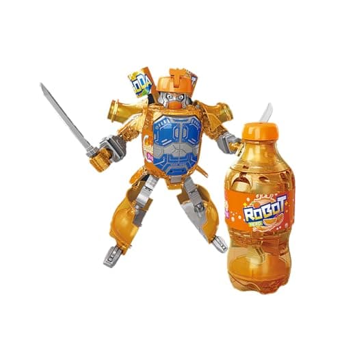 Atlodas Beverage Bottles Deformation Robot Toys Soda Can Transforming Robot Toys for Kids Gift Creative Soda Deformation Figures for Boys Birthday Christmas Choice for Boyfriend Orange
