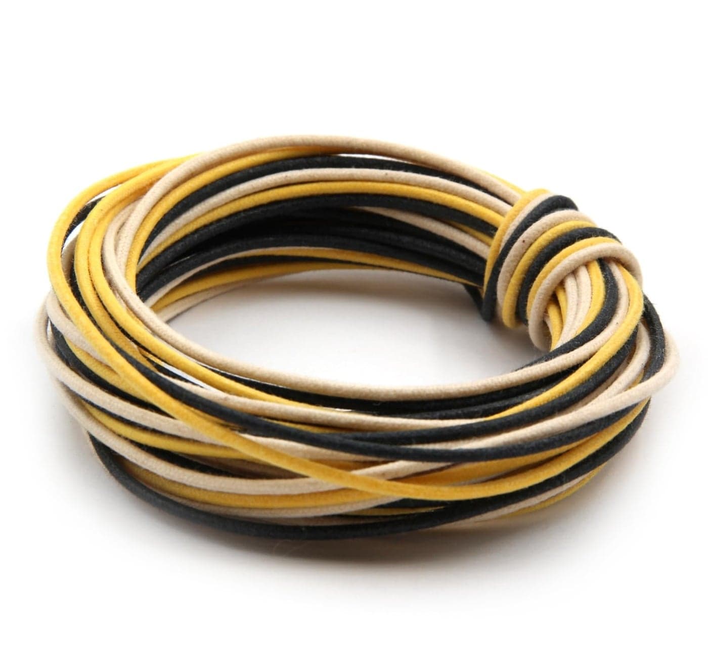 The Art Of Tone Gavitt Pushback Cloth Wire for Electric Guitar, 22awg Pre-tinned Stranded Copper Wire, 10 feet of Each Color, Black/White/Yellow