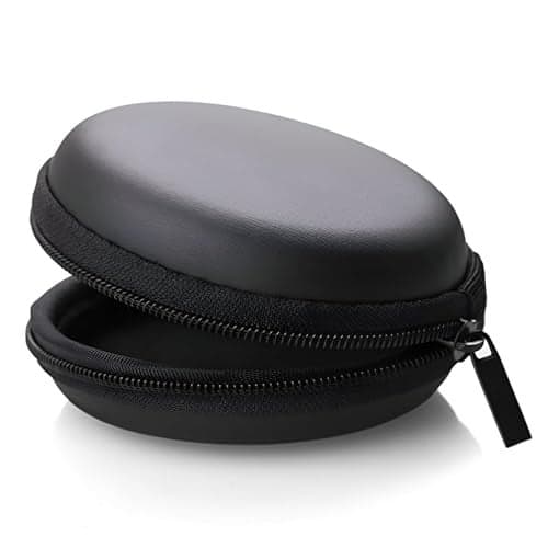 Cerlink Earphone Case Heaphone Pouch Cover Leather Carrying Case for Earphones, Headset, Pen Drives, SD Cards, All Mobile Accessories-Black (Pack of-1)