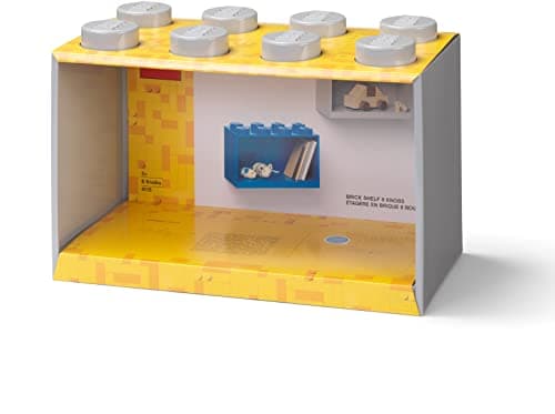 Room Copenhagen Lego Brick Shelf Box Stackable or Mountable Storage Compartment 8 Stud Grey