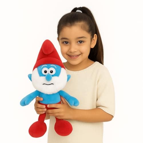 Dimpy Stuff Original Papa Smurf Plush Toy – 26 cm (10") Soft Stuffed Cartoon Character