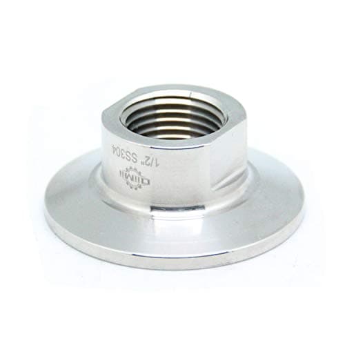 QiiMii Sanitary Female Threaded Pipe Fitting to 1.5 Inch Tri Clamp (OD 50.5mm Ferrule) (Pipe Size: 1/2" NPT)