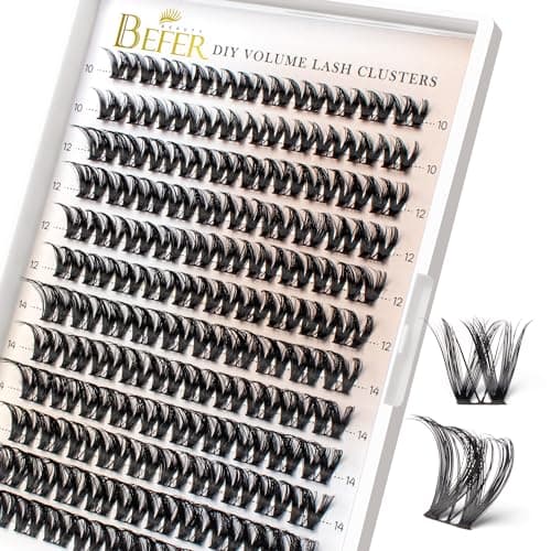 BEFER Lash Clusters 120 Pcs D Curl Eyelash Clusters Volume Individual Lashes Extensions 1016MM Fluffy Cluster Eyelash Wispy Cluster Lashes DIY At HomeSeraphicFD43