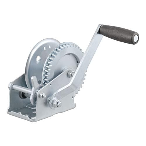 CURT 29424 Manual Hand Crank Boat Trailer Winch, 1,200 lbs Capacity, 7-1/2-Inch Handle, 4.2:1 Gear Ratio