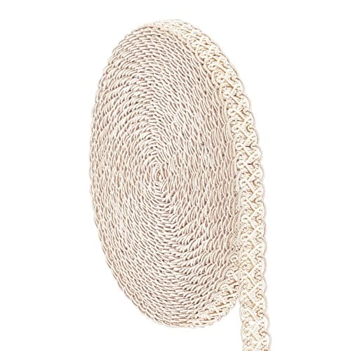 PH PandaHall 13 Yard Gimp Braid 15mm Woven Fabric Trim Polyester Braided Lace Beige Upholstery for Wedding Costume DIY Crafts Sewing Jewelry Making Curtain Slipcover Home Decor