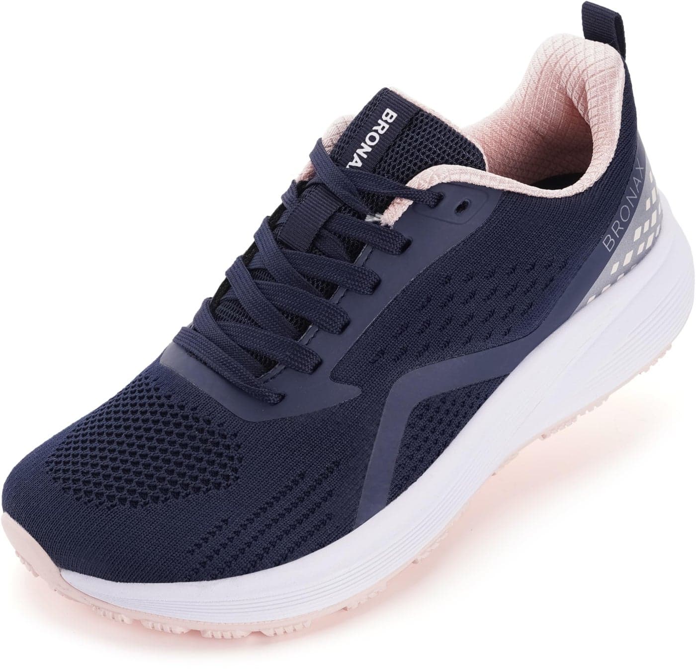 BRONAX Wide Toe Box Shoes Women Comfortable Stylish Size 8w Athletic Gym Outdoor Sports Sneakers Female Training Walking Lightweight Maternity Pregnancy Casual Dark Blue 39