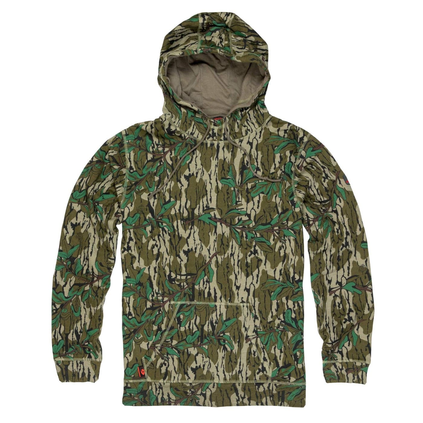 Mossy Oak Camo Men Hunting Hoodies Vintage Greenleaf XXLarge