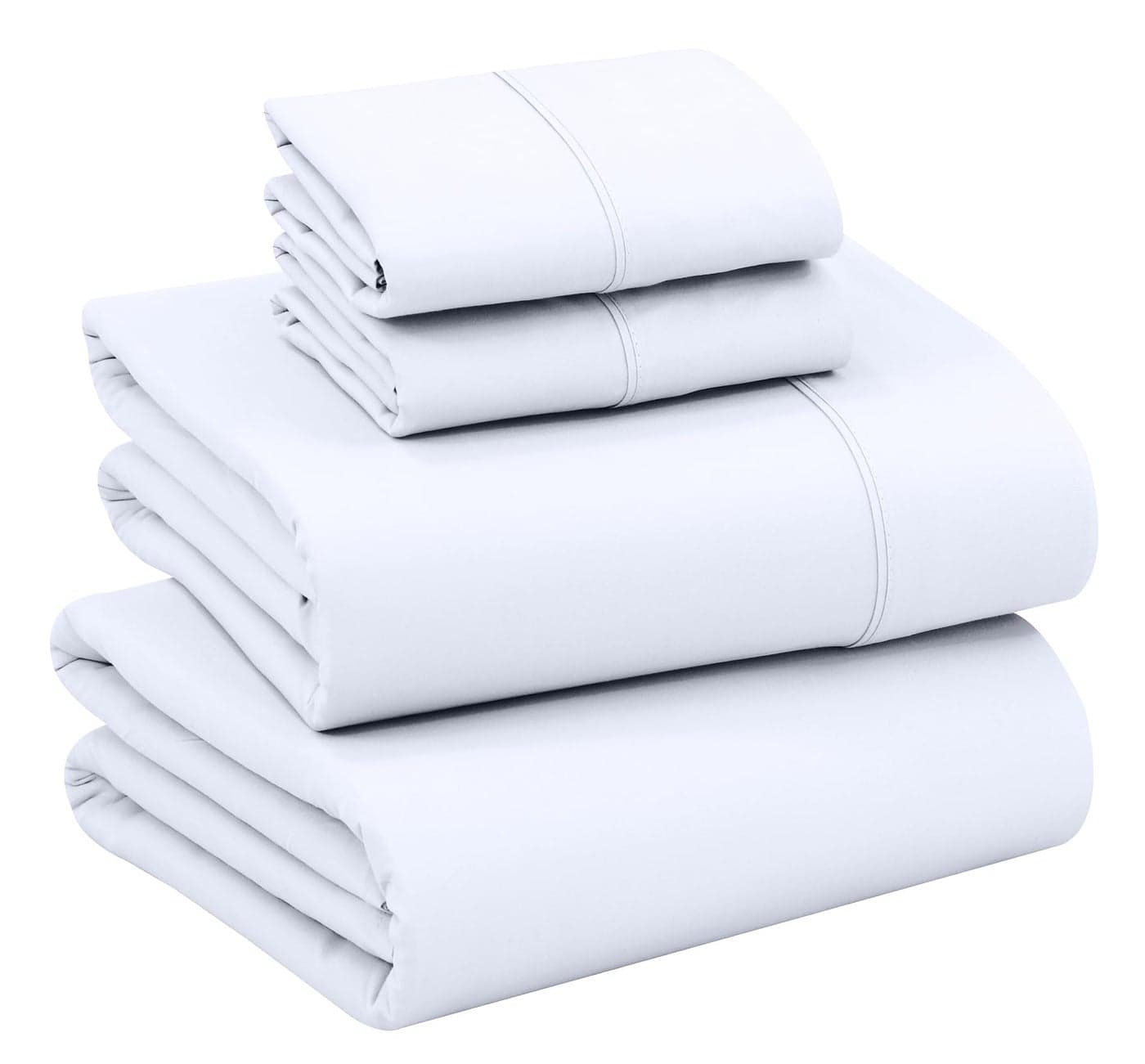 RUVANTI 100 Cotton Full Size Bed Sheets 4 Pieces Soft Breathable Percale Weave Bedding Deep Pocket 16 Hotel Standard Crisp Cool Feel Durable Perfect Sheet Set Dyed Bright White