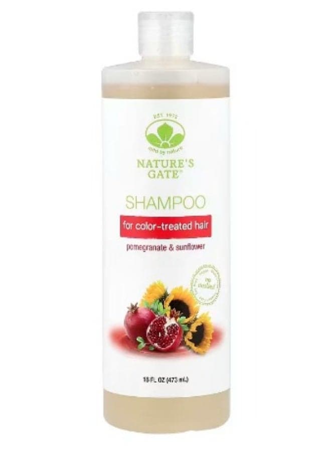 Mild By Nature, (Nature's Gate), Pomegranate & Sunflower Shampoo for Coloured-Treated Hair, 16 fl oz (473 ml)