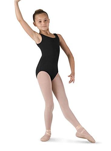 Bloch Dance Girls Tutu Scoop Front/Back Tank Leotard, Black, Size 8-10