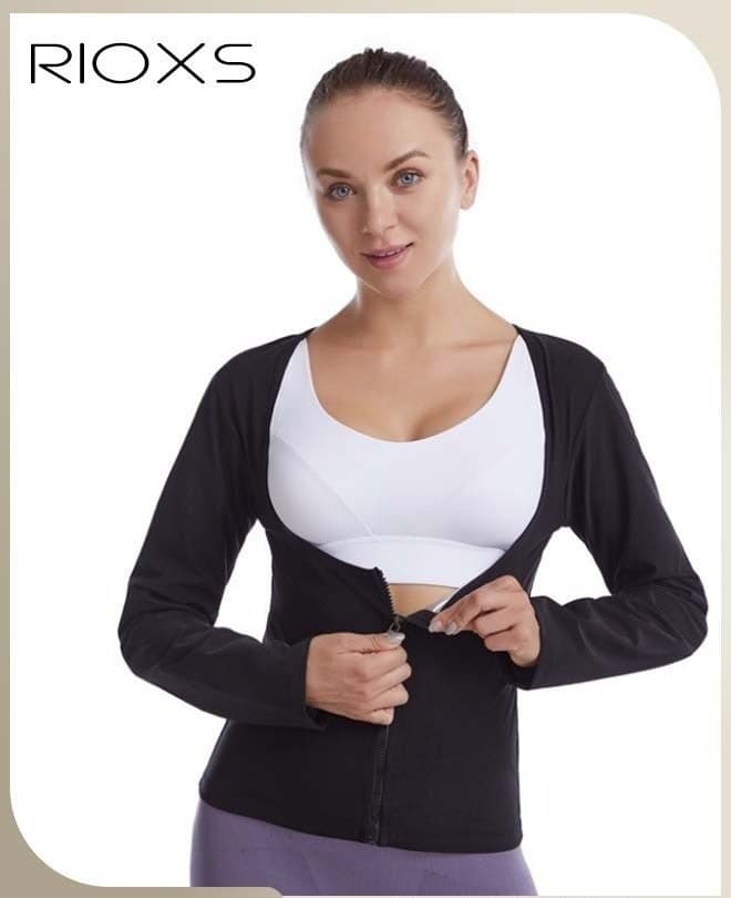 Women Compression Shapewear Tops, Long Sleeves Hot Waist Trainer, Underbust Tummy Control Body Shaper, Underbust Corset with Zipper, Lightweight Comfortable Sweat Fitness Shirt, Sauna Effect Tops, Easy to Wear and Take Off