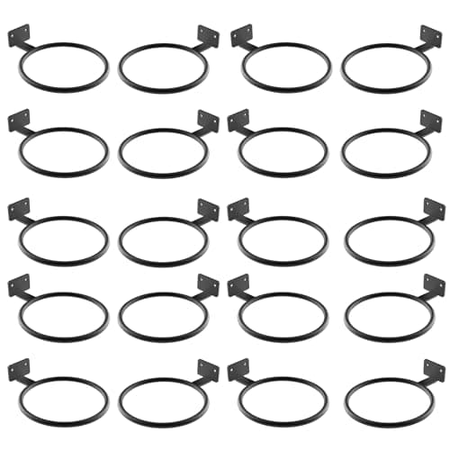 QTJUST 8in 20Pack Wall Flower Pot Holder Ring Bulk Plant Hanger Metal Planter Hooks Wall Mounted Bracket Heavy Duty for Outdoor Indoor