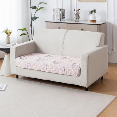 House of Quirk 'Mughal Series' Printed Quilted Sofa Cover for 1/2/3/4 Seater – Anti-Slip, Washable Couch Protector Slipcover (Two Seater, Kamdhenu, 80x120 cm)