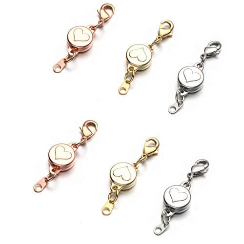 Zpsolution Locking Magnetic Bracelet Clasps Magnetic Necklace Extenders Easy On and Quick Release Necklace Clasps for Arthritis