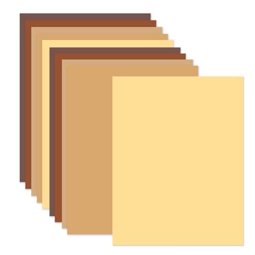 Bazyrock 30 Sheets Brown Cardstock Paper 85 x 11 Inch250GSM90lb Thick Craft Paper 5 Earth Tone Colors for Scrapbooking Invitations Card Making DIY Crafts Earth Brown Collection