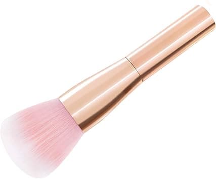 TRIXES Powder Brush Blusher Blush Professional Cosmetic Make Up Brush Beauty Blender Flawless Full Coverage for Face Cheeks Jawline Rose Gold