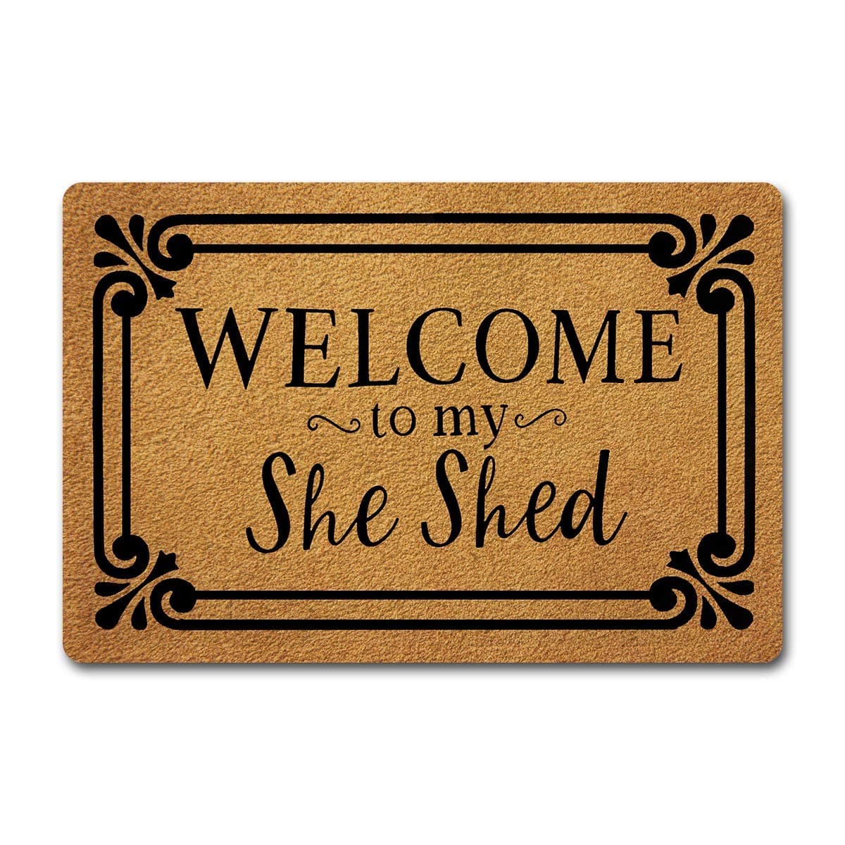 Entrance Mat Decorative Area Rug Welcome to My She Shed 236 X 157 inch NonWoven Fabric Top With a AntiSlip Rubber Back Doormat Prank Gift IndoorOutdoorKitchenBathroom Doormat Machine Washable