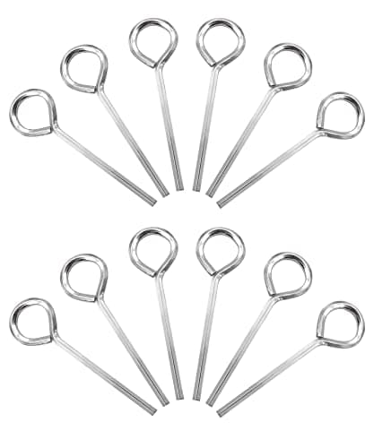 Aienxn 12pcs Silver 1/8" Standard Hex Dogging Key with Full Loop, Metal Allen Wrench Door Key for Push Bar Panic Exit Device