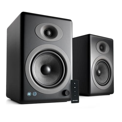 Audioengine A5+ Wireless Bluetooth Bookshelf Speakers - Premium 150W Stereo Speakers for Music, Gaming, Turntables, Home Theater Systems - Powerful Studio Monitors