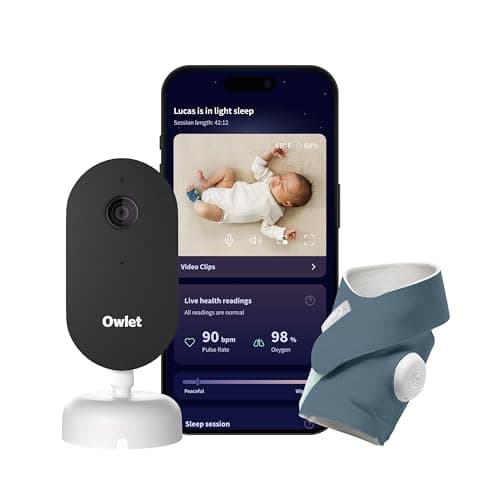 Owlet Dream Duo Gen 3 Smart Baby Monitor AllinOne Bundle 2K HD Video Baby Monitor with Alerts Owlet Dream Sock Tracks Babys Oxygen Heart Rate Sleep Health Insights via App Bedtime Blue