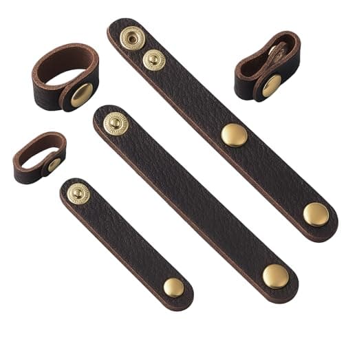 6 PU Leather Handbag Strap ShortenerBag Protector for Handbagwith Brass Button Handle Wrap Cover for Handbags and Shoulder Bags Black