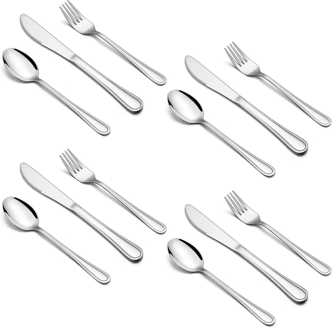 HaWare 12Piece Kids Silverware Stainless Steel Toddler Utensils Flatware Set Preschooler Eating Utensils Includes 4 Spoons 4 Forks 4 Knives Metal Children Cutlery for Home School Mirror Finished