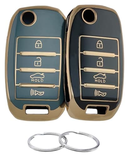 REPROTECTING TPU Key Fob Cover Compatible with 20062021 Hyundai Accent Elantra Genesis Sonata Kia Forte Forte5 Optima Rio Rondo Sorento Sedona Soul Spectra Sportage BlackGrey
