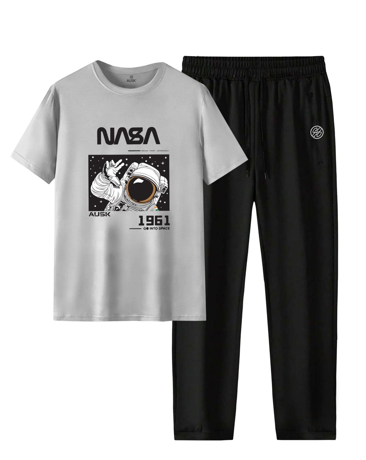 AUSK Men Printed Casual Cords set with Oversized T-shirt & Trouser for Mens