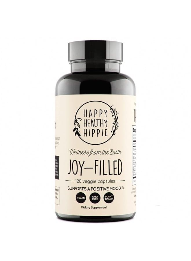 Joy-Filled Mood Support Supplement with St. Johns Wort | Helps Calm The Mind & Body, Stress Relief Energy Supplements | 100% Plant-Based | Ashwagandha, Rhodiola, Eleuthero | Herbal Adaptogens, 120 ct
