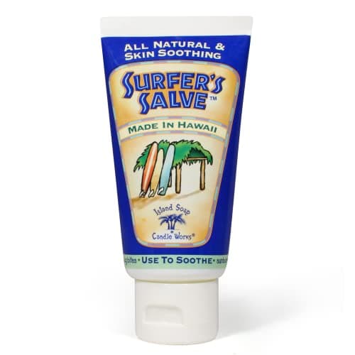 Island Soap & Candle Works Surfer's Salve - All Natural Skin Soothing Balm - Moisturizing Anti-Chafing Ointment for Insect Bites, Sunburn, Windburn, Chapped Lips, Rashes & New Tattoos - 3 Ounce Tube