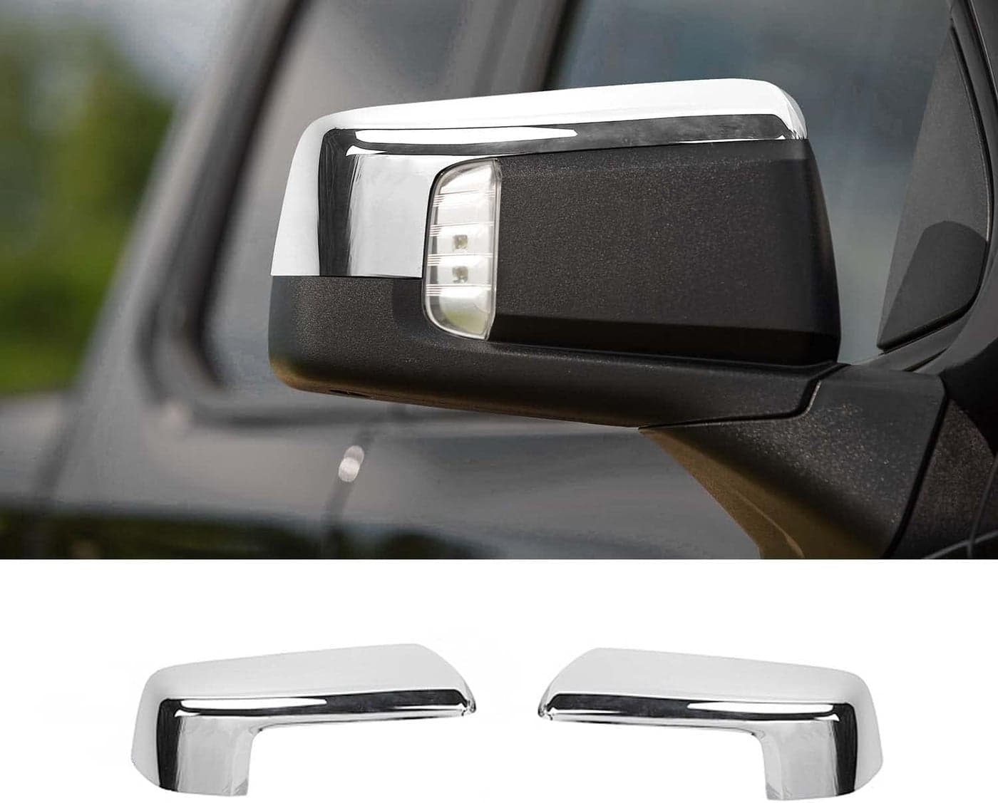 Voodonala Side Mirror Cover Rearview Mirror Trim Decoration Compatible with Chevrolet SilveradoGMC Sierra 1500 20192024 ChromeABS2Pcs