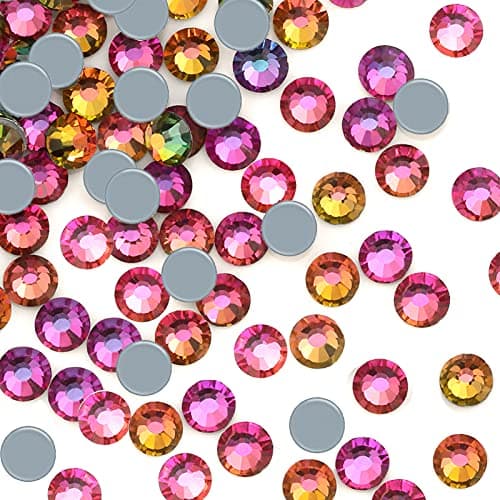 Dowarm 1440 Pieces Hotfix Crystal Rhinestones Hot Fix Crystals for Crafts Clothes Flatback Glass Crystal for Decoration Round Gems Vitrail Medium SS10