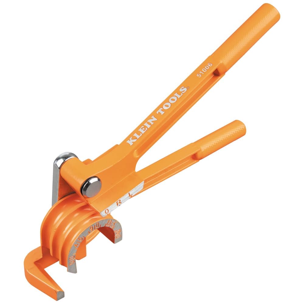 Klein Tools 51006 3in1 Tube Bender 14 516 and 38Inch OD Tubing Bends Soft Copper Aluminum Thin Wall Steel up to 180 Degrees