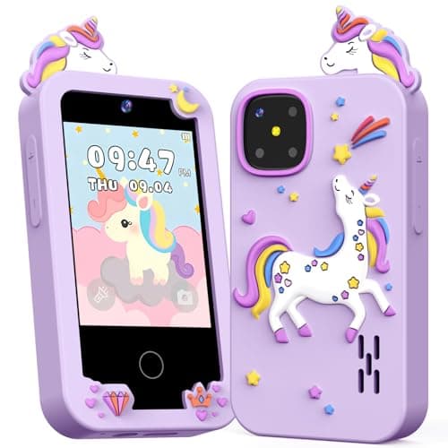 Kids Smart Phone Toys for Girls Age 39 Touchscreen Dual Camera Kids Phone Christmas Birthday Gifts for Age 3 4 5 6 7 8 9 Toddler Learning Play Toy with Music Player 8G Card