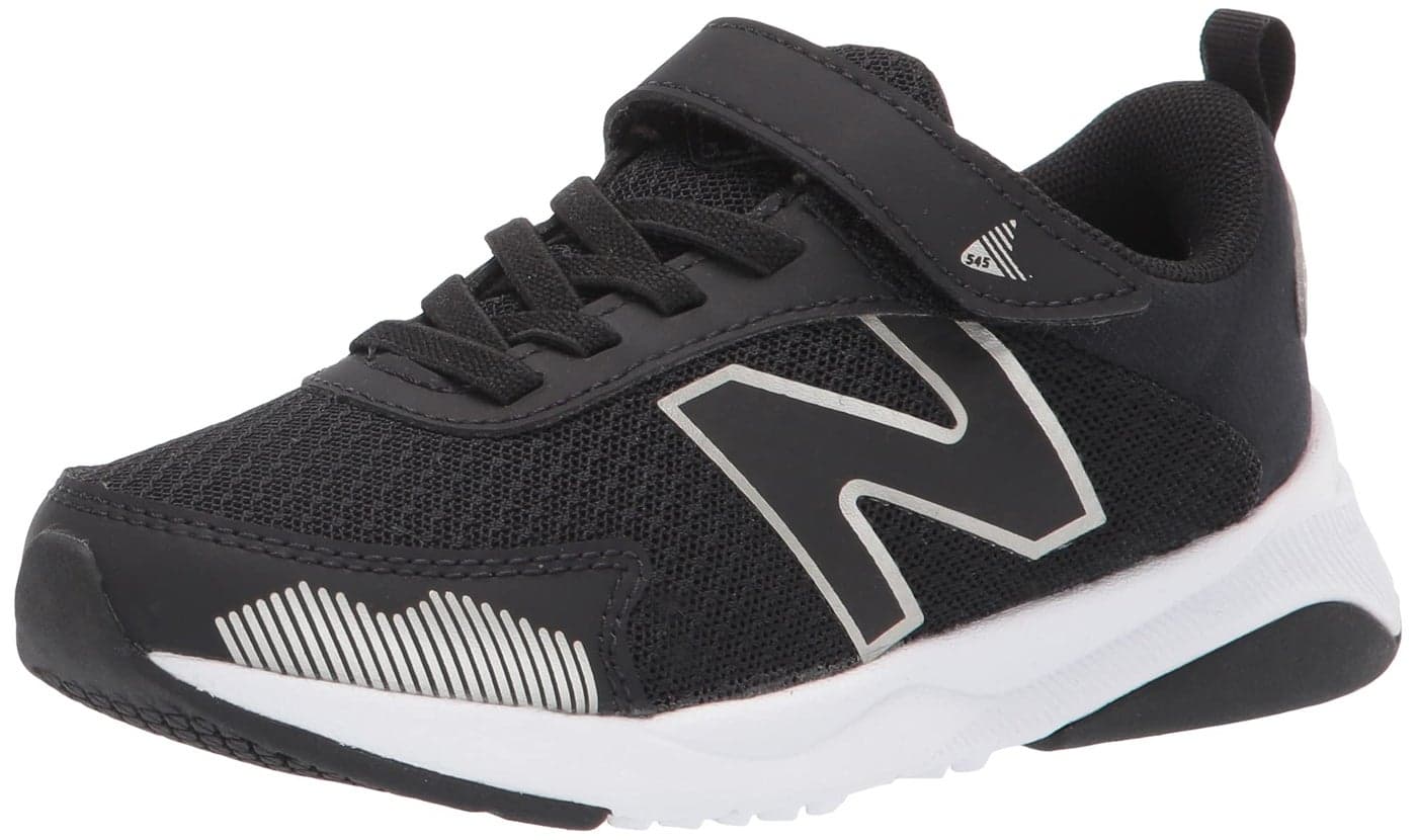 New Balance Kids Dynasoft 545 V1 Hook and Loop Running Shoe BlackWhiteSilver Metallic 2 Infant