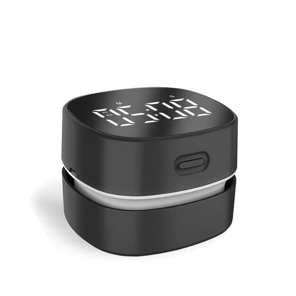 ODISTAR Counter Vacuum CleanerMini Table dust Sweeper Energy with Digital TimerEndurance up to 400 mins360 Rotatable for Cleaning Rubber shavingsCrumbs Keyboard of Gifts for KidsBlack