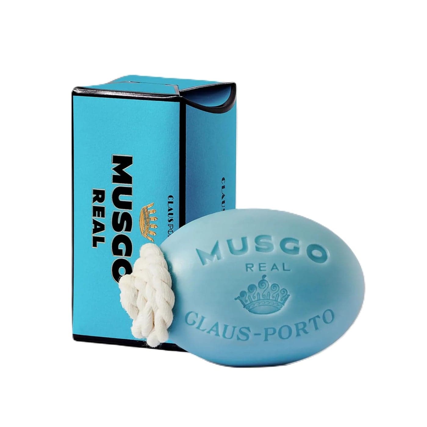Claus Porto Musgo Real Alto Mar Soap on a Rope Watery Scent with Mint Atlantic Bladderwrack Extract Rich Smooth Creamy Body Soap for Men Women Handcrafted Long Lasting 190g 67oz