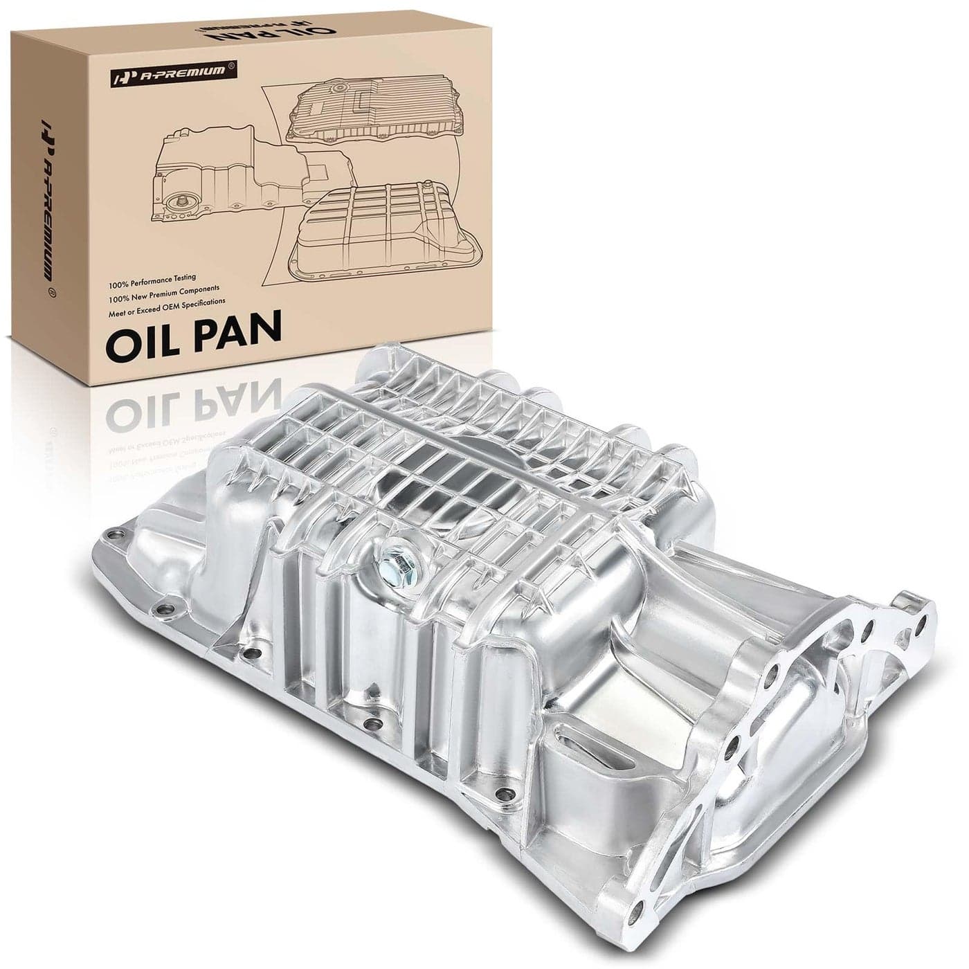 APremium Engine Oil Pan Sump with Drain Plug Compatible with Ford Fiesta 20082016 Fiesta Ikon 20112015 L4 16L