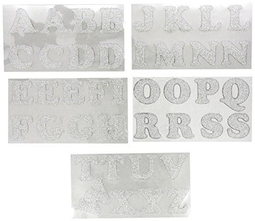 Dritz 15271 Iron-on Letters, Soft Flex, Cooper, 1-1/4-Inch, Metallic Silver (5-Sheets)