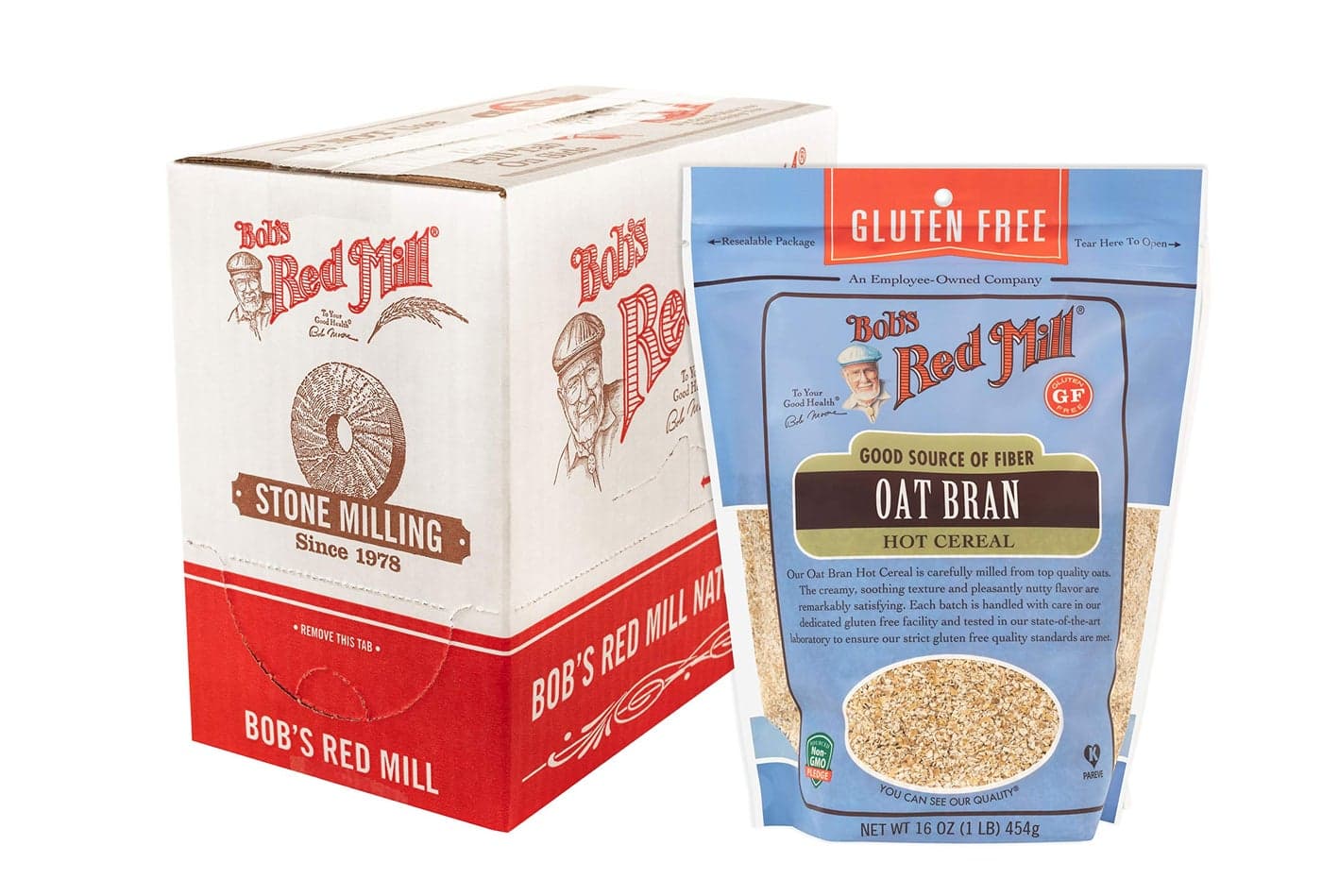 Bobs Red Mill Gluten Free Oat Bran 16ounce Pack of 4