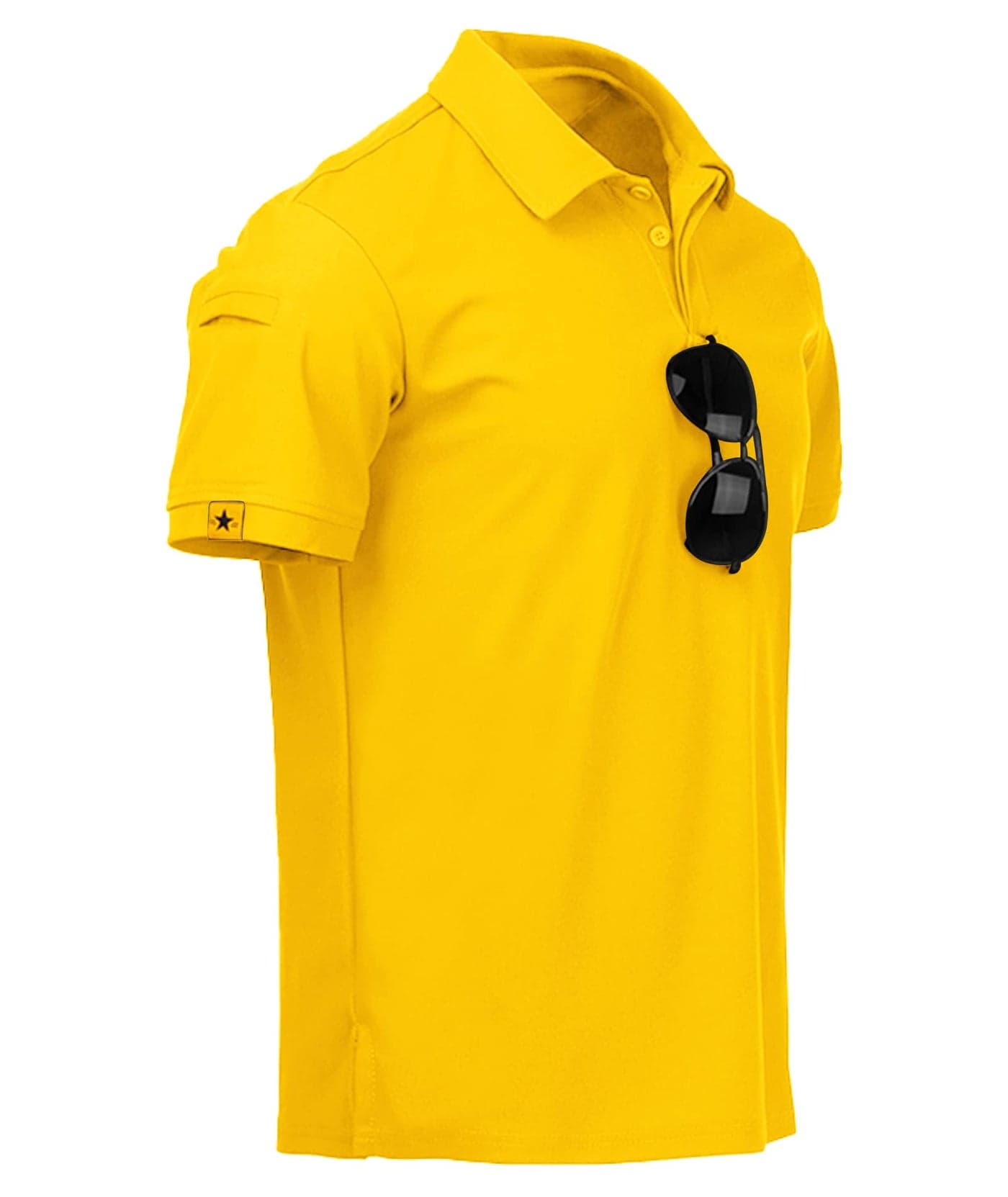 SCODI Mens Polo Shirts Performance Short Sleeve Tactical Shirts Athletic Golf Shirt for Men Daily Casual Collared T-Shirt Yellow XL