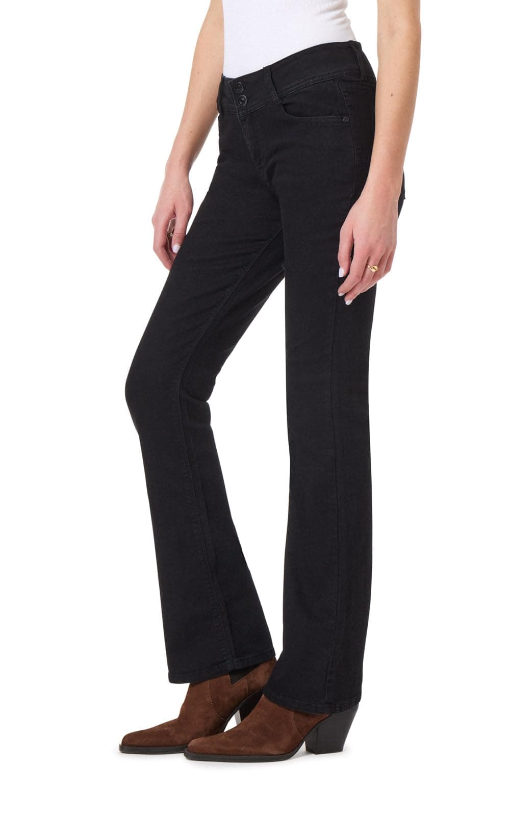 WallFlower Womens InstaStretch Luscious Curvy Bootcut Jeans Black 5 Short