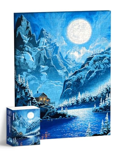 PieceRelax Puzzle Canvas Wall Art 366 Plastic Pieces for Adults Jon Rattenbury Winter Retreat Unique Gift Home Dcor with Jigsaw Puzzle Artwork for Living Room Bedroom HN1473